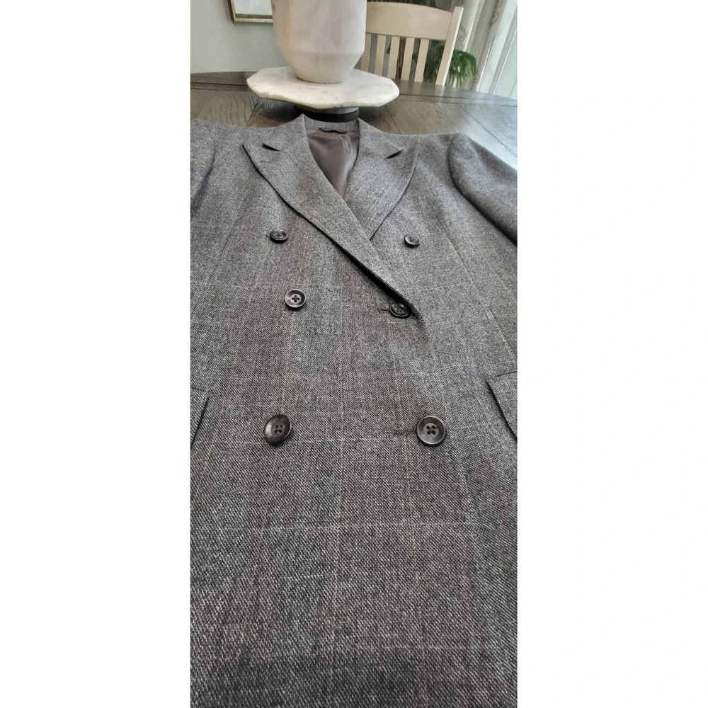 Chaps Ralph Lauren‎ Vintage 90s Blazer Mens 42L Wool Textured Sport Coat Gray